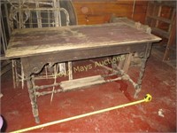 Antique Spindle Leg Farm Table