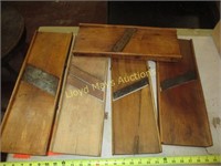 5pc Vintage Wood Slaw Cutters / Kraut Cutters