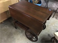 Kling Colonial solid cherry rolling tea cart