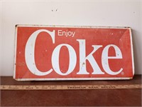 Vintage Metal Coke Sign 22" x 10"