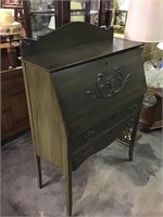 Hand painted drop front secretary 35x15x47