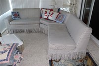 Sectional Sofa Decorated with Heart Pattern