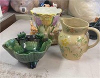 Vintage Frog & Rabbit Flower Pots