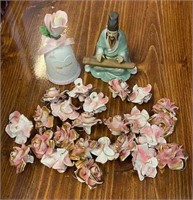 Collection of Porcelain Roses & Asian Mud Man