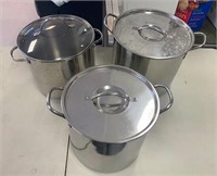 Large Stainless Steel Stock Pots w/ Lids
