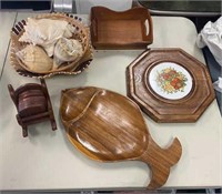 Assorted Exotic Wood Bowls & Trays