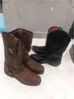 HARLEY DAIDSON BOOTS SIZE 9.5 AND SIZE 8 (2) PAIRS