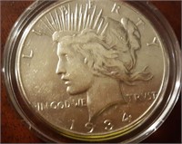 1934 US Peace Silver Dollar