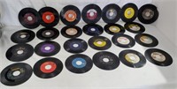 25 Assorted Vintage Used 45 RPM Records.