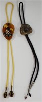 2 Bolo Ties with Stone Accents & Jester