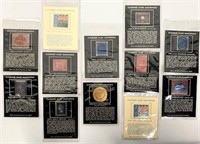 12 Cloisonné Bronze Stamps