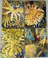 Decorator Set of 4 Tropical Pictures on Canvas