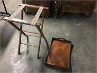 Wood tray, luggage stand