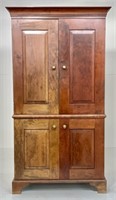 2-part Cherry wall cupboard, crown mold, 2 raised