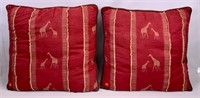 2 Ashford Court pillows - Giraffe fabric, 23"