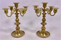 Pr. Brass candlesticks, turned brass, 4" base,