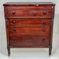 Empire chest, 4 drawers, cherry with mahogany
