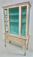 Queen Anne China Cabinet, cabriole legs, wooden