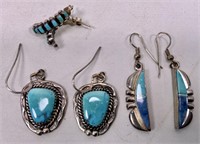 Turquoise earrings - 1" long