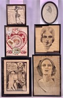 Drawings by Virginia Shirley - Valentines, others,