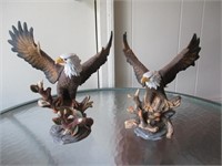 (2) Ceramic Eagle Decorations