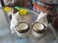 2 Squirrel Ceramic Tealight Holders
