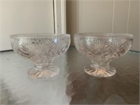 2 Crystal Compote Dishes