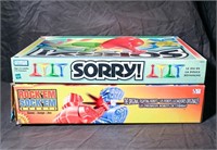 ROCK 'EM SOCK 'EM ROBOTS & SORRY BOARD GAMES