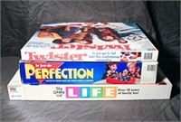 GAME OF LIFE, TWISTER & PERFECTION PARTY GAMES