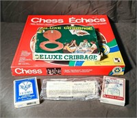 CLASSIC GAMES CHESS, + ODD TOILET SEAT CRIB BOARD