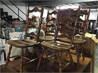 5 ladder back farm chairs