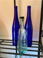 Collection of Cobalt & Aqua Bottles
