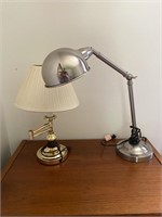 Pair of Plated Swing-Arm Lamps