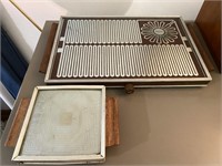 Pair of Vintage Glass Electric Hot Tray's