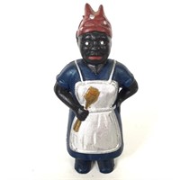 Cast Iron Lady Chef with Wooden Spoon