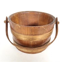 Small Wooden Bucket with Bail Handle