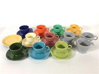 (25) Pieces of Vintage Fiesta, Cups and Saucers