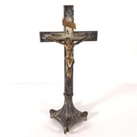 Cast Metal Standing Crucifix