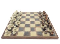 Glazed Tile Chess Set with Board