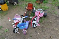 GROUP SCOOTERS, TRICYCLE 1 IS MISSING WHEEL