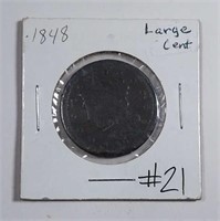 1848  Braided Hair Large Cent   VG-details