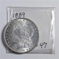 1889  Morgan Dollar   AU+