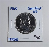 1960  Franklin Half Dollar   Proof 65
