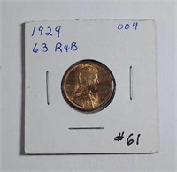 1929  Lincoln Cent   MS-63 RB