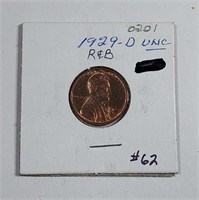 1929-D  Lincoln Cent   MS-63  RB