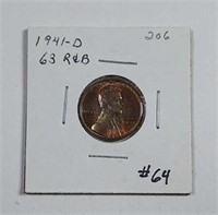 1941-D  Lincoln Cent   MS-63  RB