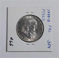 1949-D  Franklin Half Dollar   MS-63 FBL