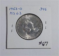 1953-D  Franklin Half Dollar   MS-63