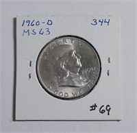 1960-D  Franklin Half Dollar   MS-63