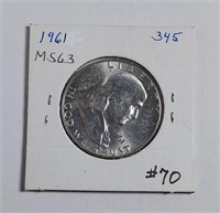 1961  Franklin Half Dollar   MS-63